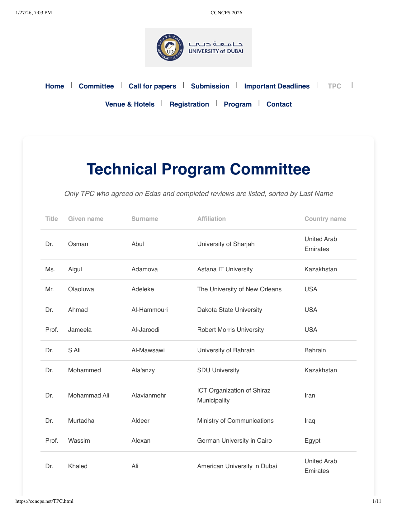 CCNCPS 2026 technical program committee certificate preview
